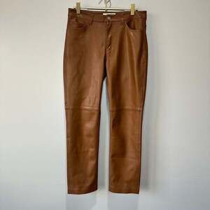 MNG Mango Brown Faux Leather Pants, Sz 4